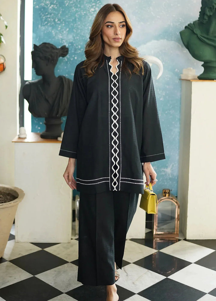 Sahar Pret Solid Jacquard 2 Piece Suit Midnight Embrace