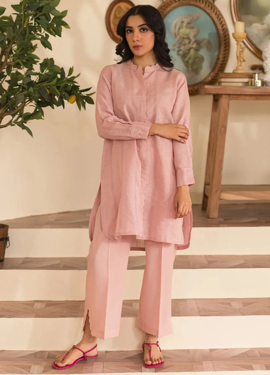Sahar Pret Solid Jacquard 2 Piece Suit SSCBJ-RR-05 Heavenly