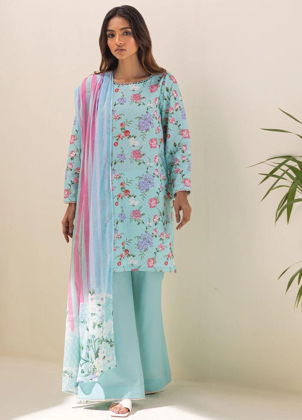 Sahar Printed Lawn Suits Unstitched 3 Piece SHR23L3 SSL-V1-23-10 - Summer Collection