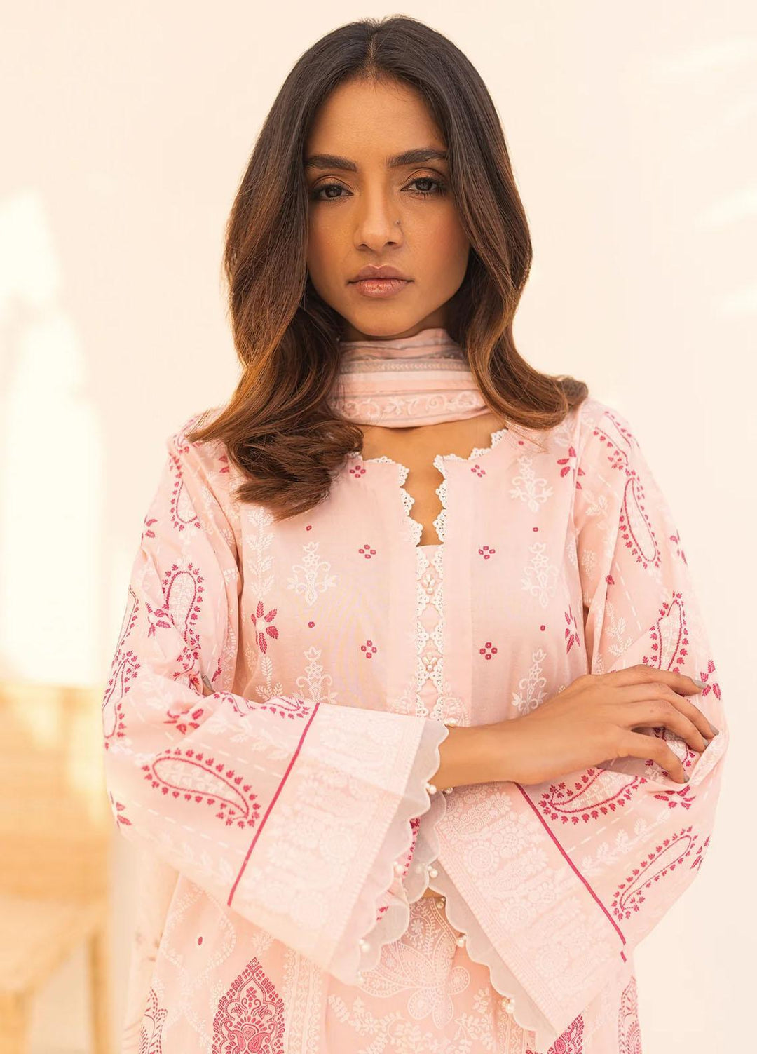 Sahar Printed Lawn Suits Unstitched 3 Piece SHR23L3 SL-WP-V2-RM-08 - Summer Collection