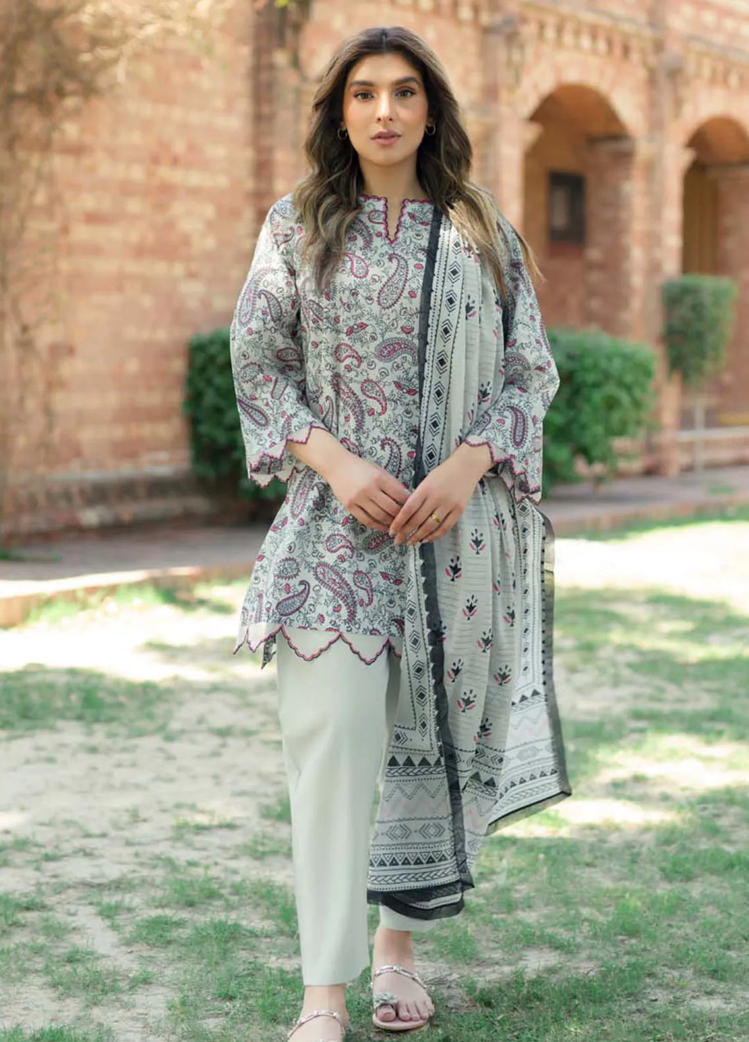 Sahar Printed Lawn Suit Unstitched 3 Piece SHR24S S24-PL-V2-03 - Summer Collection