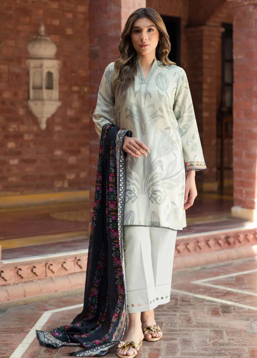 Sahar Printed Lawn Suit Unstitched 3 Piece SHR24S S24-PL-V2-04 - Summer Collection