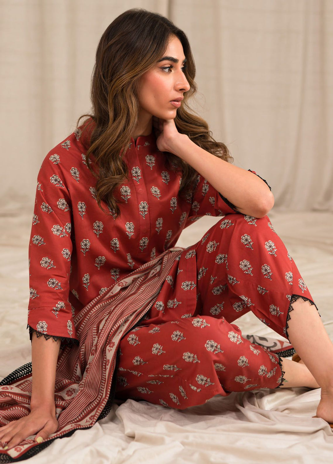 Sahar Printed Lawn Suits Unstitched 3 Piece SHR24PE S24-PL-V1-02 - Summer Collection