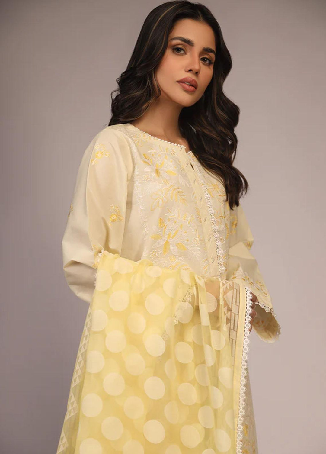 Sahar Embroidered Lawn Suits Unstitched 3 Piece SHR23CL S23-CK-006 - Summer Collection