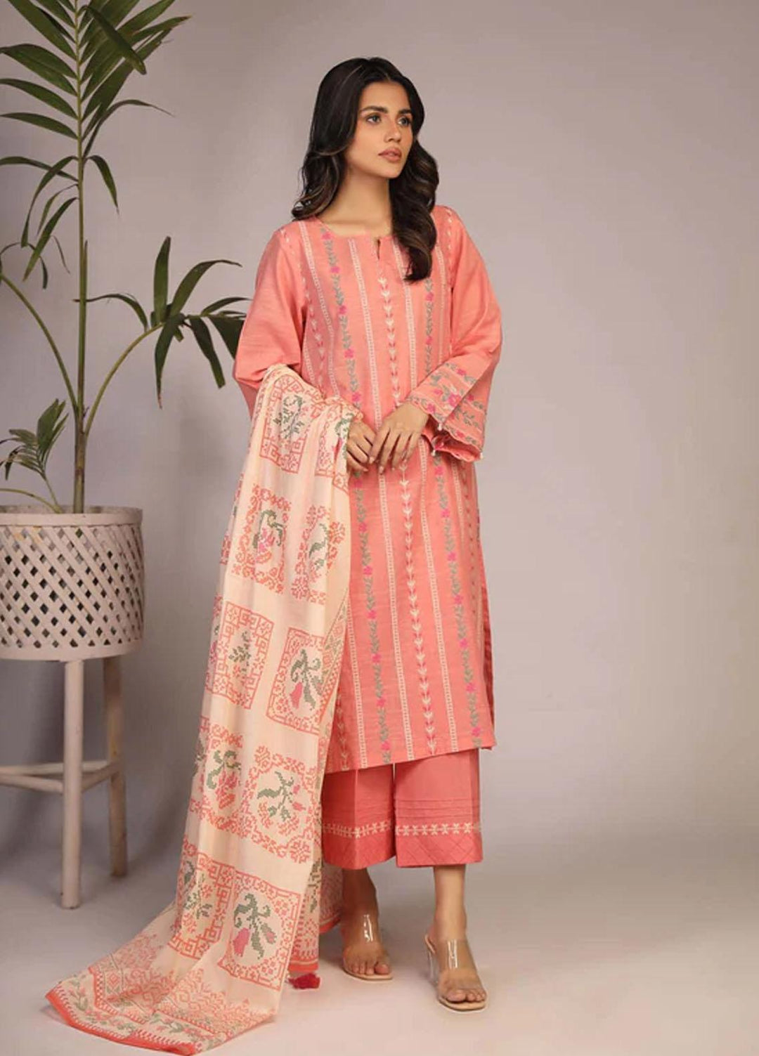 Sahar Embroidered Lawn Suits Unstitched 3 Piece SHR23EL SL-SLUB-23-05 - Summer Collection