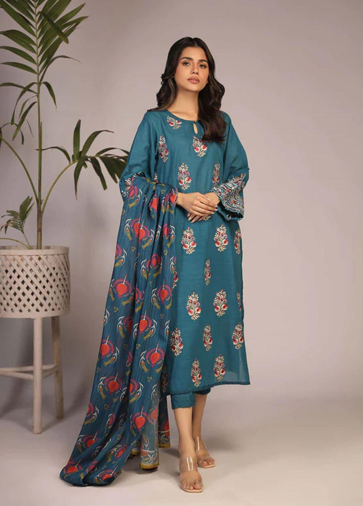 Sahar Embroidered Lawn Suits Unstitched 3 Piece SHR23EL SL-SLUB-23-06 - Summer Collection