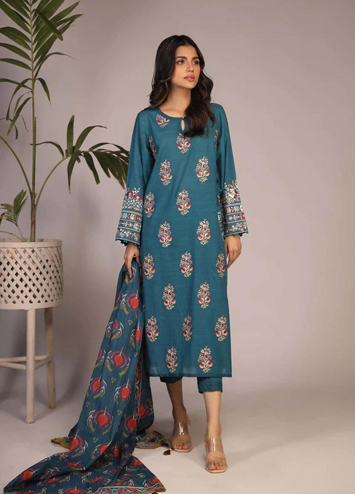 Sahar Embroidered Lawn Suits Unstitched 3 Piece SHR23EL SL-SLUB-23-06 - Summer Collection