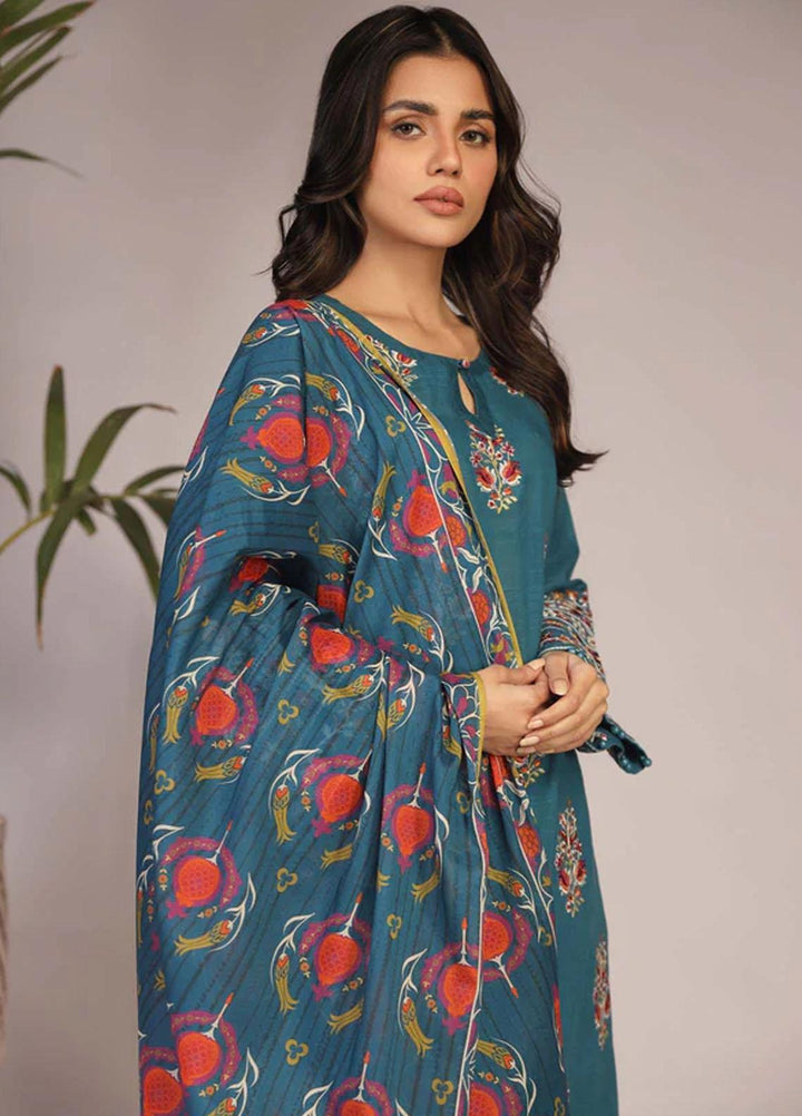 Sahar Embroidered Lawn Suits Unstitched 3 Piece SHR23EL SL-SLUB-23-06 - Summer Collection