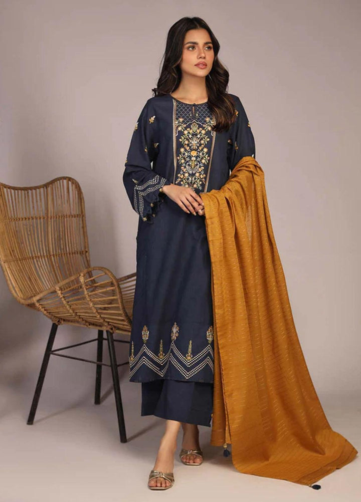 Sahar Embroidered Lawn Suits Unstitched 3 Piece SHR23EL SL-SLUB-23-07 - Summer Collection