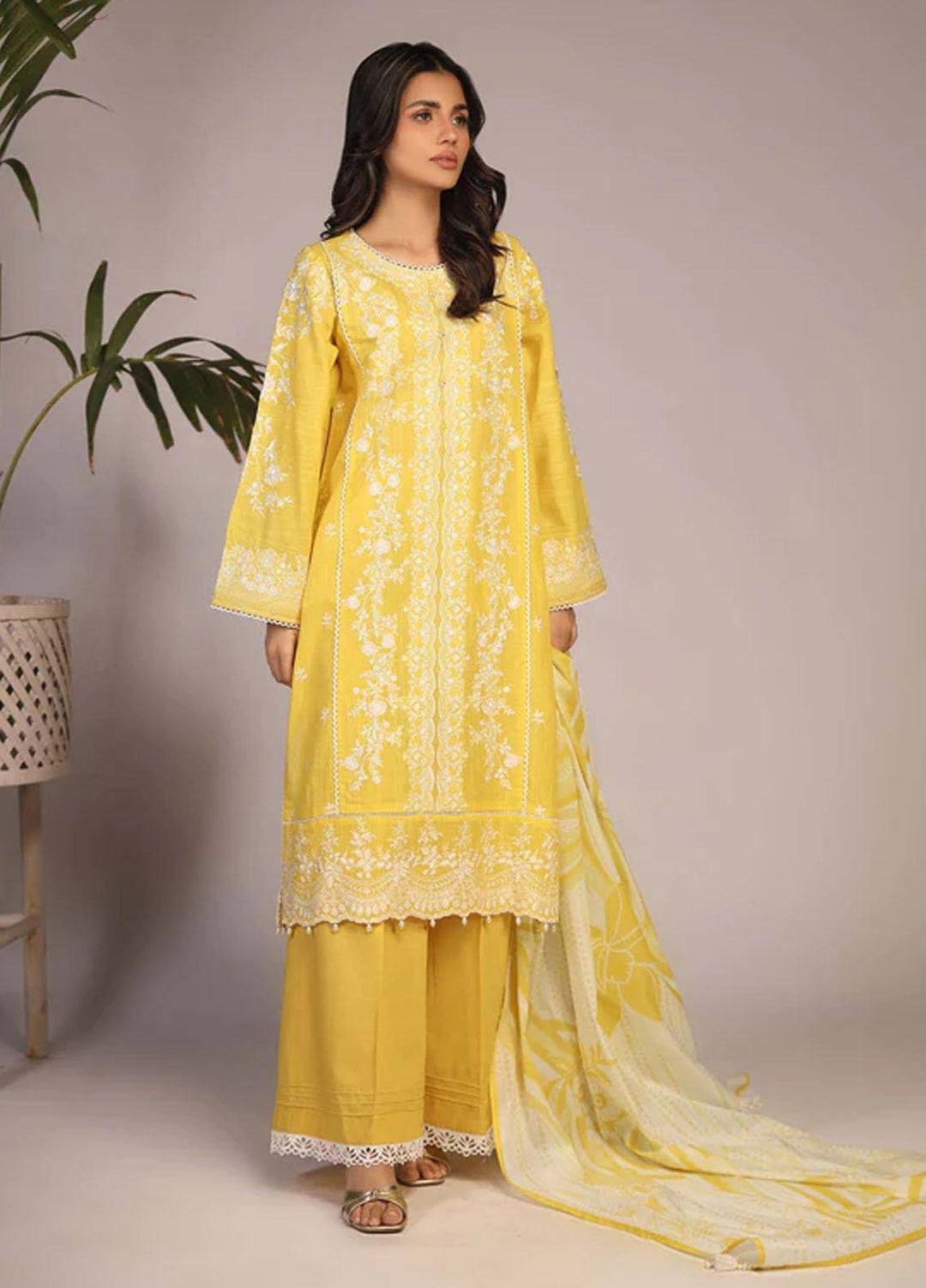 Sahar Embroidered Lawn Suits Unstitched 3 Piece SHR23EL SL-SLUB-23-08 - Summer Collection