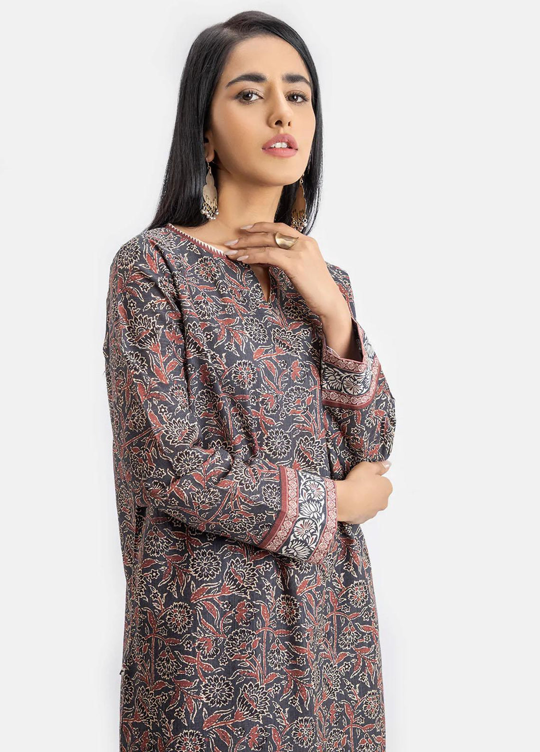 Sahar Printed Khaddar Suits Unstitched 2 Piece SHR22KC SWK-V1-22-07 - Winter Collection