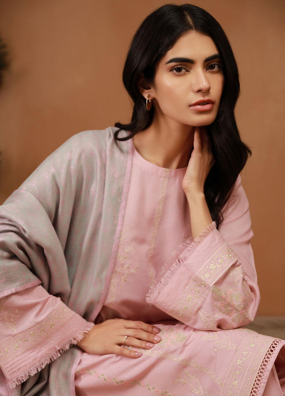 Sahar Embroidered Karandi Suits Unstitched 3 Piece SHR23WK SK-V2-23-05 - Winter Collection