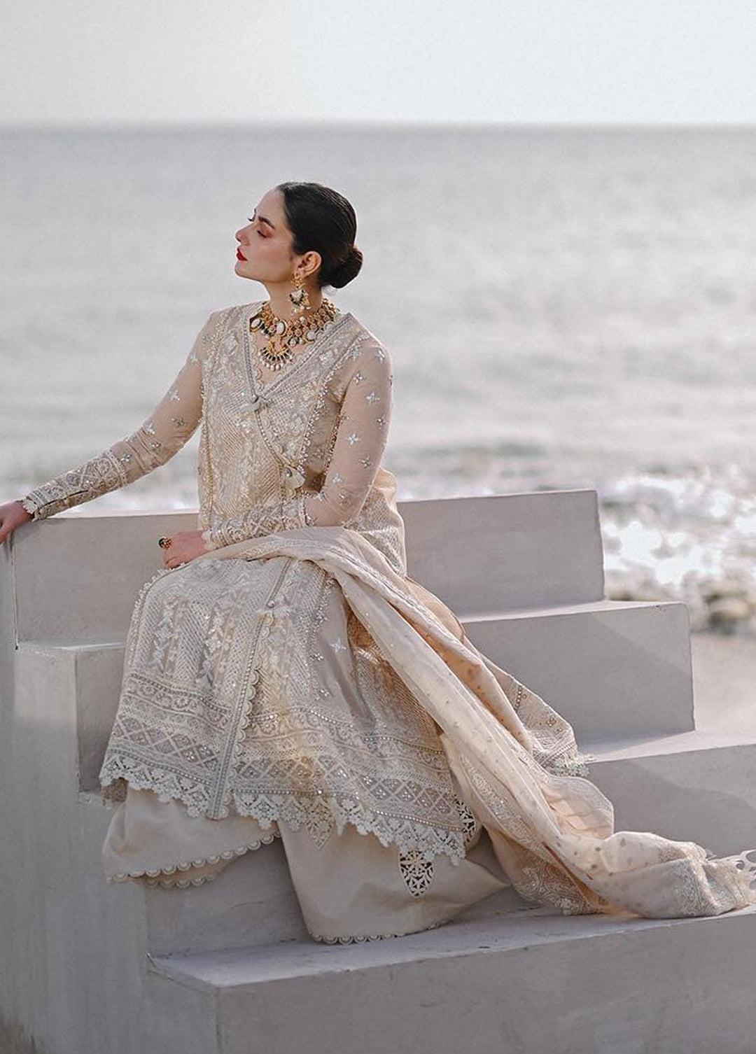 Sahil by Qalamkar Embroidered Lawn Suits Unstitched 3 Piece QLM23S SP-01 Aiyla - Luxury Collection