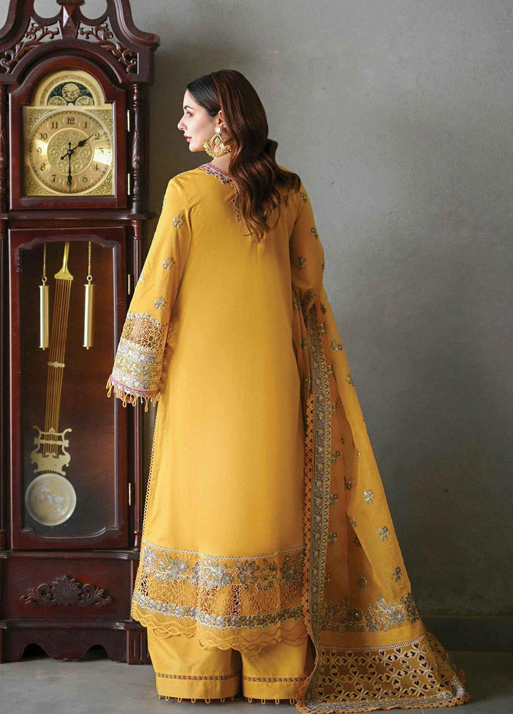Sahil by Qalamkar Embroidered Lawn Suits Unstitched 3 Piece QLM23S SP-15 Meral - Luxury Collection