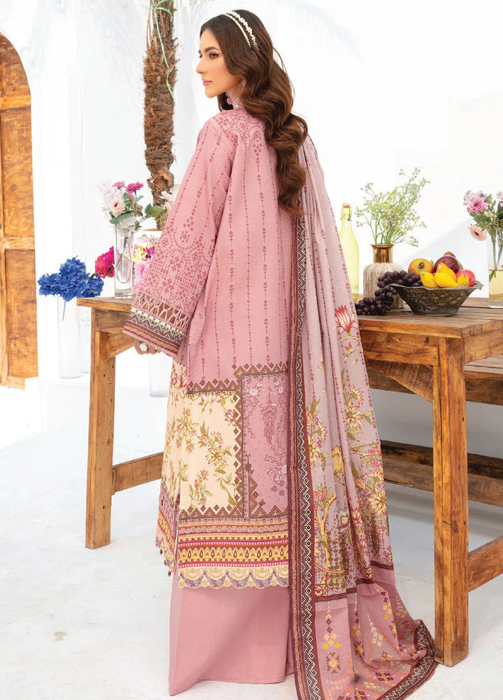 Saira Bano By Humdum Embroidered Lawn Suit Unstitched 3 Piece HD24S D-01 - Summer Collection
