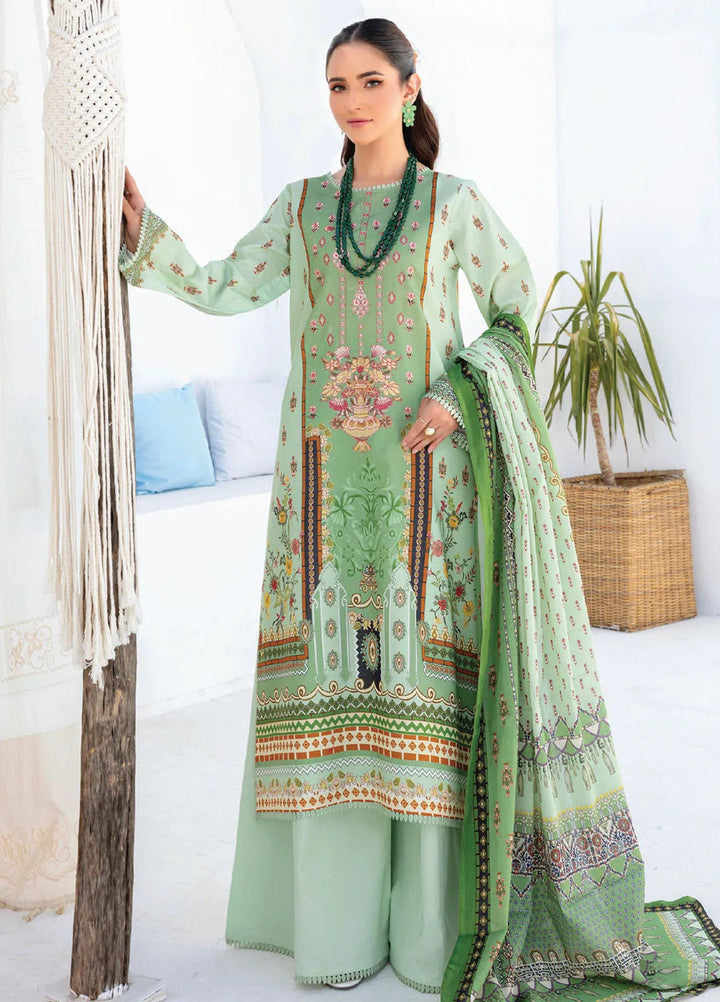 Saira Bano By Humdum Embroidered Lawn Suit Unstitched 3 Piece HD24S D-02 - Summer Collection