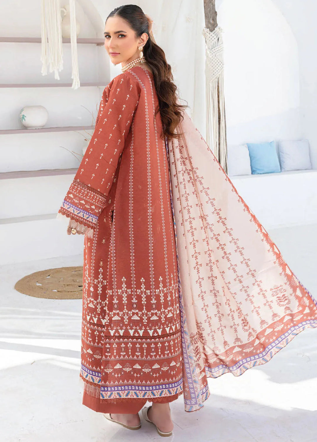 Saira Bano By Humdum Embroidered Lawn Suit Unstitched 3 Piece HD24S D-03 - Summer Collection