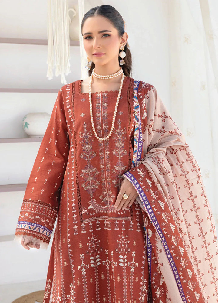 Saira Bano By Humdum Embroidered Lawn Suit Unstitched 3 Piece HD24S D-03 - Summer Collection