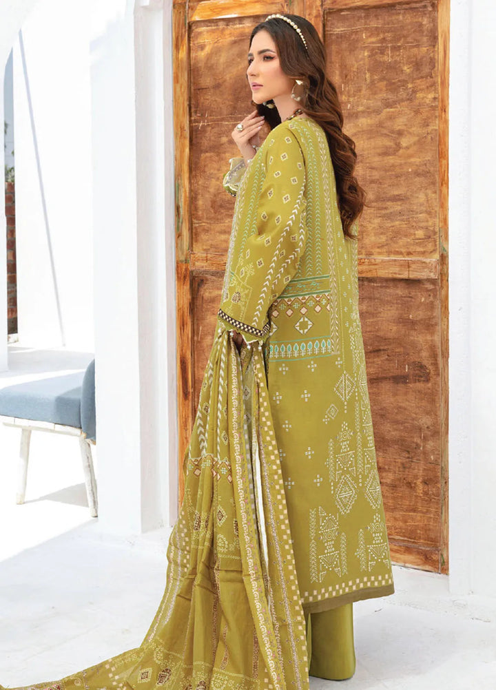 Saira Bano By Humdum Embroidered Lawn Suit Unstitched 3 Piece HD24S D-04 - Summer Collection