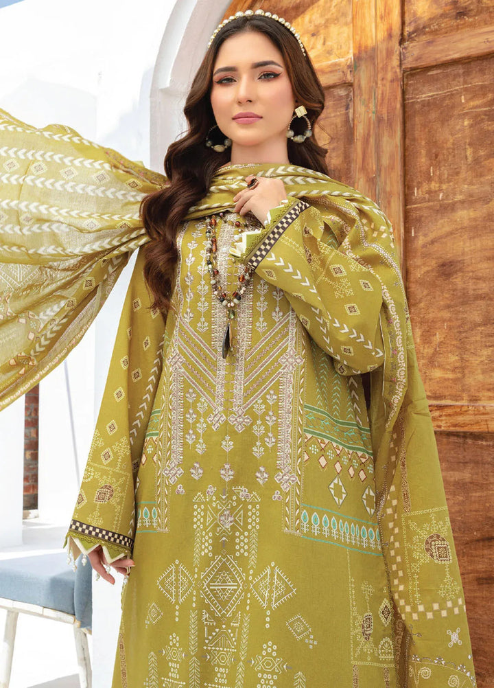 Saira Bano By Humdum Embroidered Lawn Suit Unstitched 3 Piece HD24S D-04 - Summer Collection