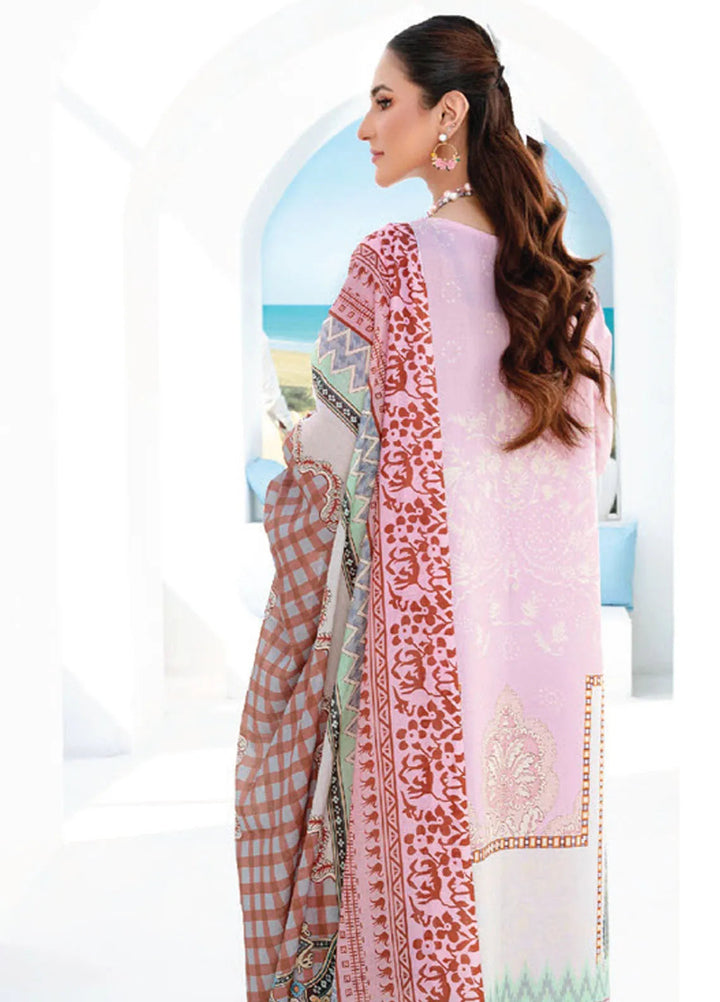 Saira Bano By Humdum Embroidered Lawn Suit Unstitched 3 Piece HD24S D-08 - Summer Collection