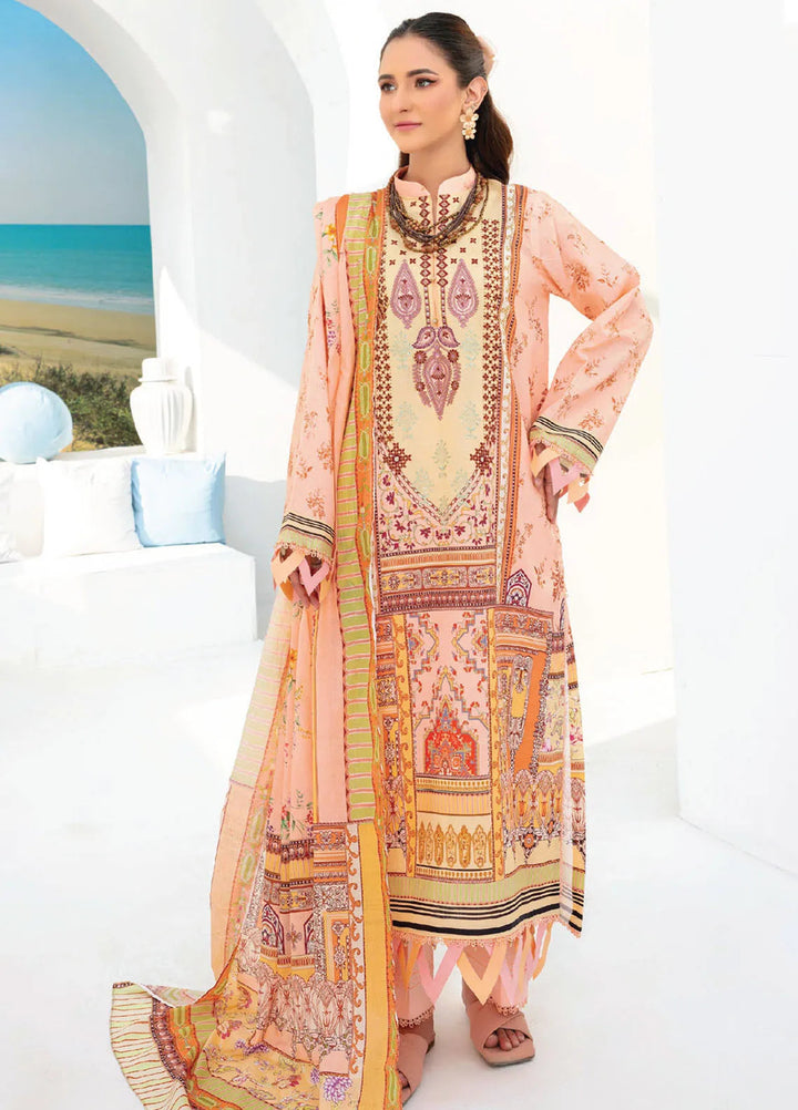 Saira Bano By Humdum Embroidered Lawn Suit Unstitched 3 Piece HD24S D-10 - Summer Collection