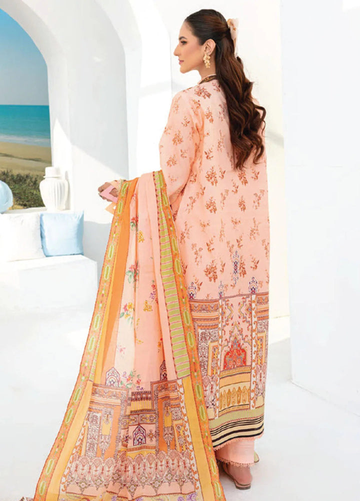 Saira Bano By Humdum Embroidered Lawn Suit Unstitched 3 Piece HD24S D-10 - Summer Collection