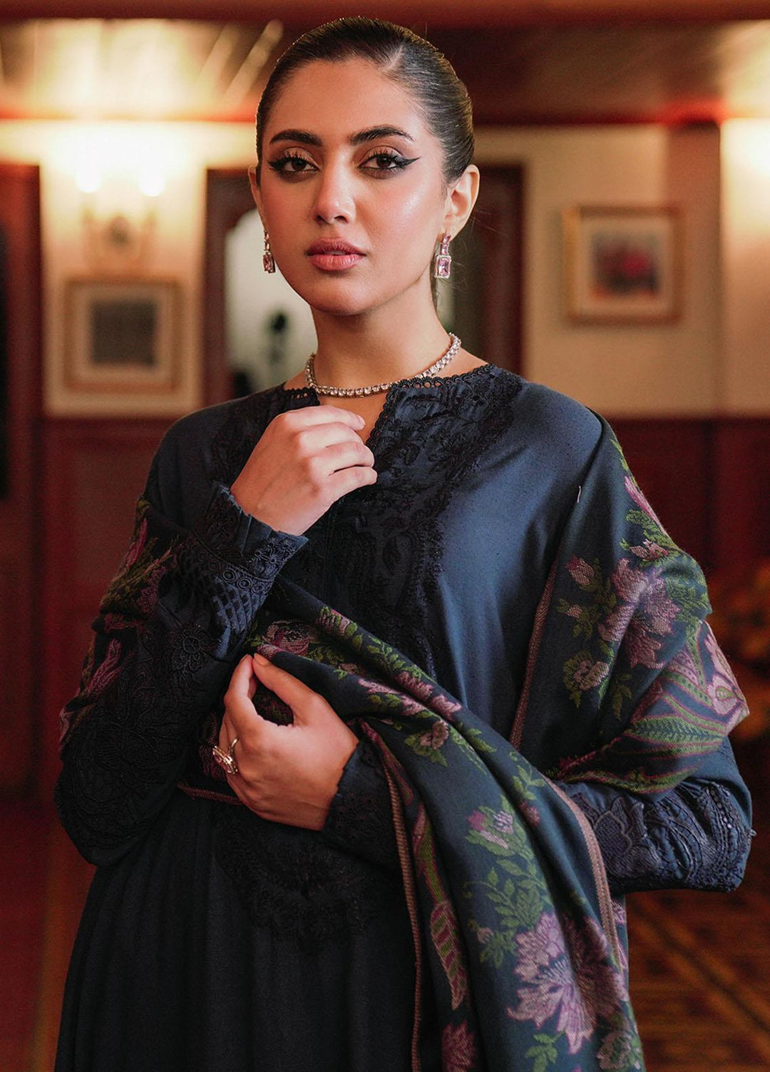 Saira Rizwan Embroidered Karandi Suits Unstitched 3 Piece SR23WU SR-06 Zoya - Winter Collection