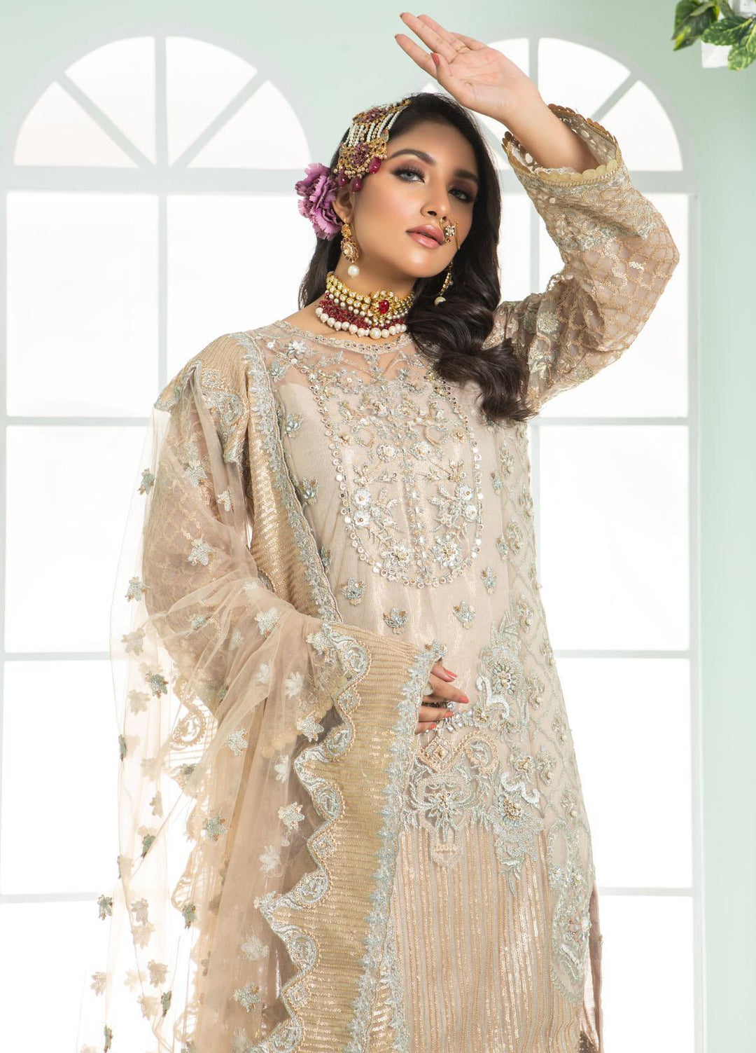 Sadya Sumair Luxury tulle Pret   3 Piece Dress SS21SD Raksh
