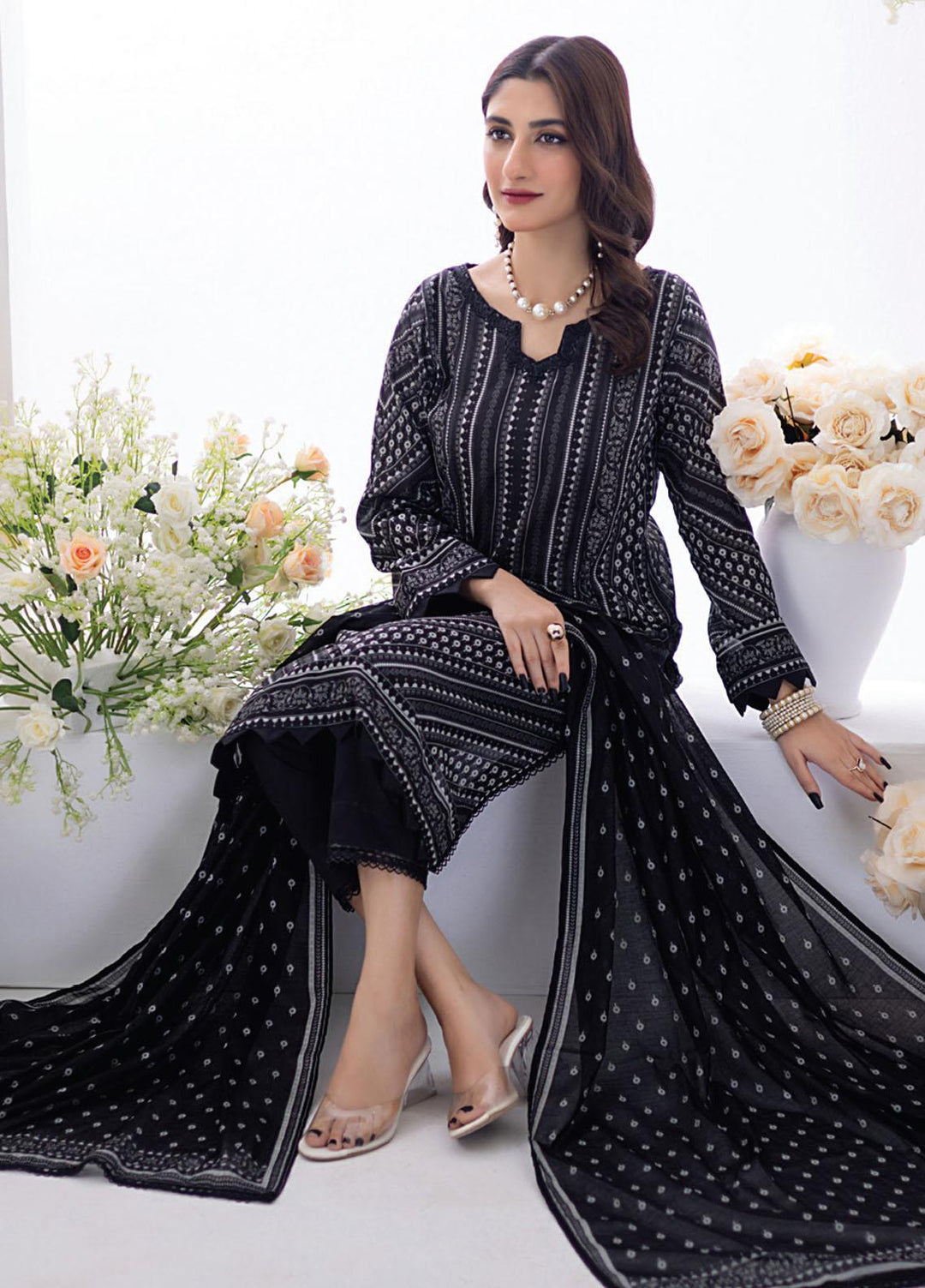 Salina By Regalia Textiles Printed Lawn Suits Unstitched 3 Piece RGT23BW-V2 D-01 - Summer Collection