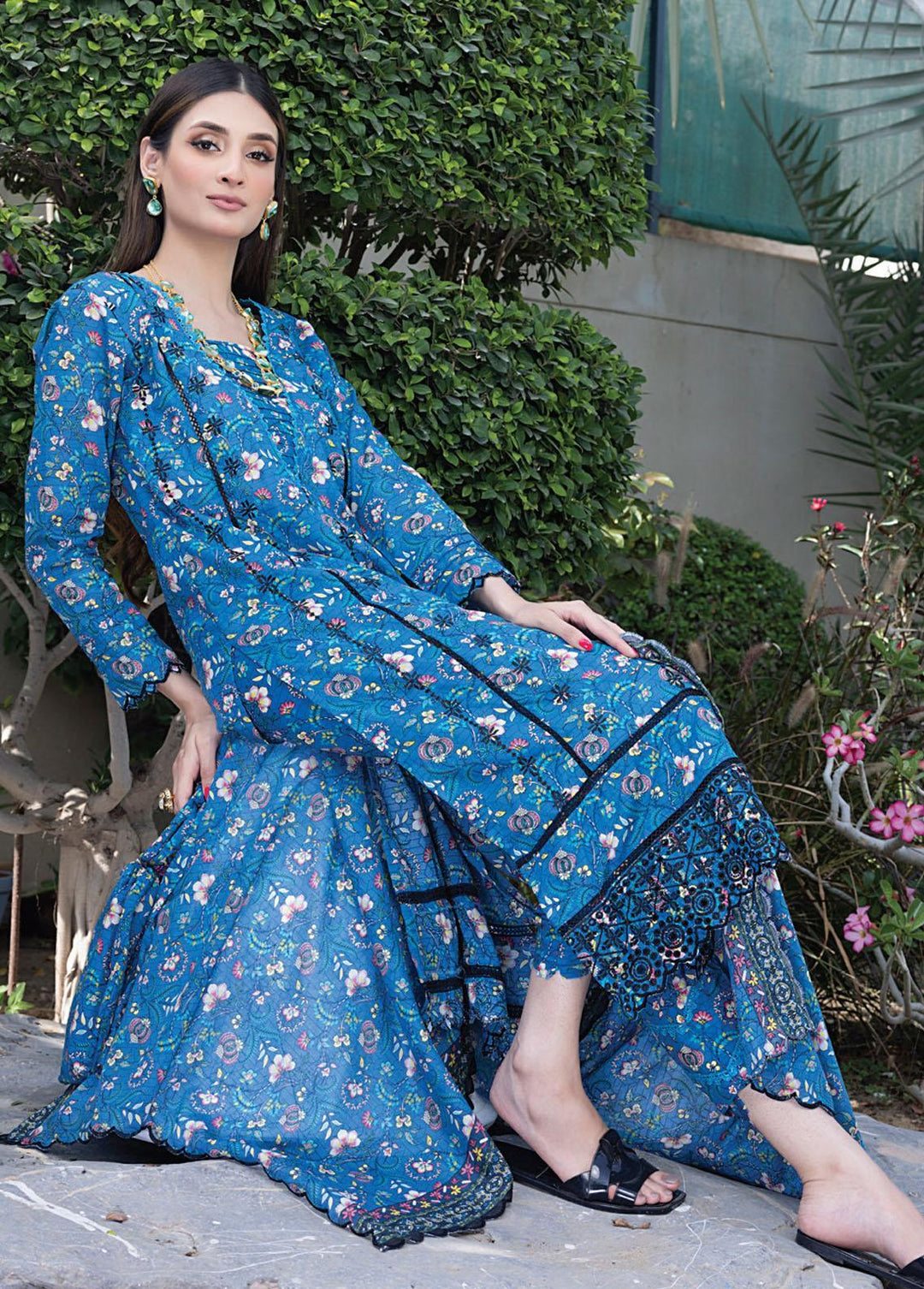 Salina By Regalia Textiles Embroidered Chikankari Lawn Suits Unstitched 3 Piece RGT23-SL2 D-10 - Summer Collection