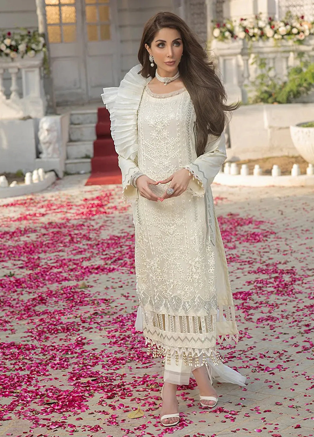 Salitex Embroidered Chiffon Suits Unstitched 3 Piece HC-00001UT - Festive Collection