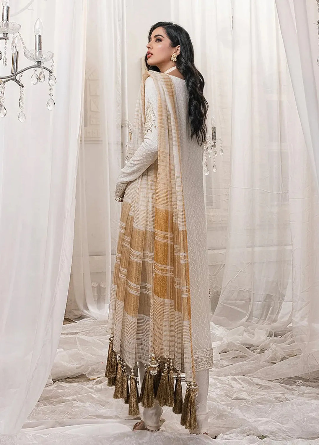 Salitex Embroidered Chiffon Suits Unstitched 3 Piece HC-00012UT - Festive Collection