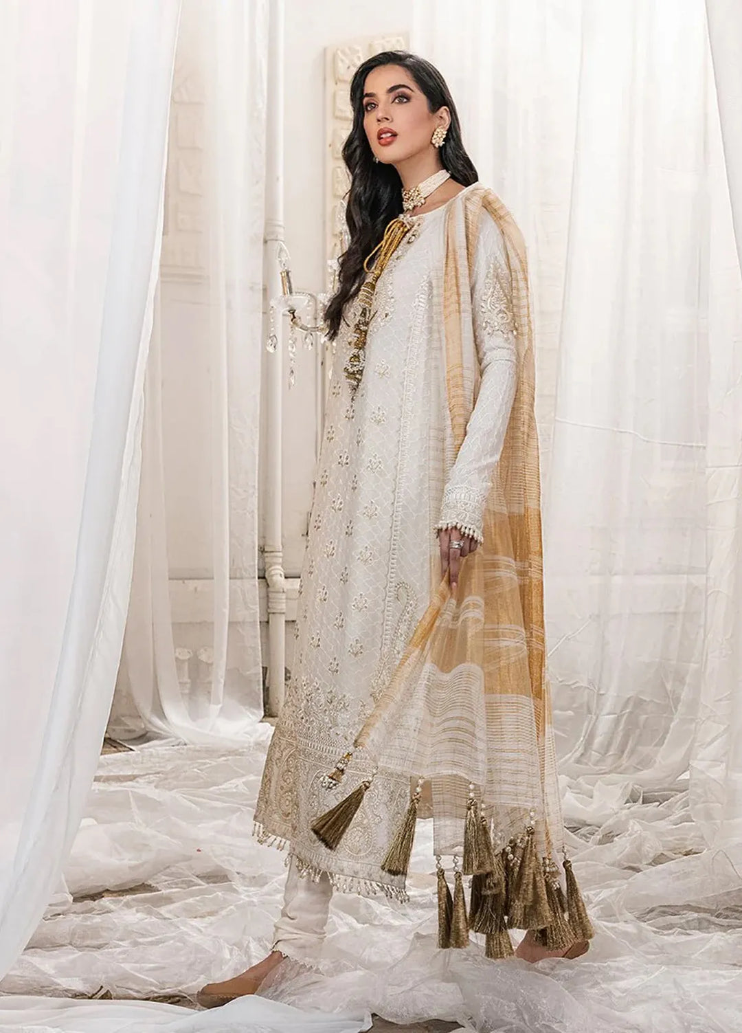 Salitex Embroidered Chiffon Suits Unstitched 3 Piece HC-00012UT - Festive Collection