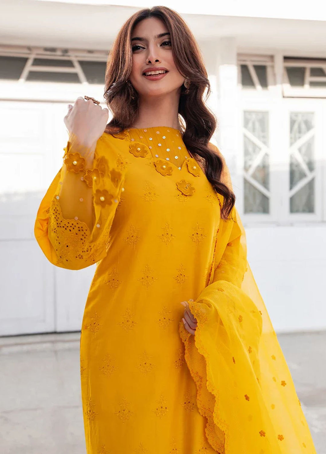Salitex Embroidered Chikankari Lawn Suits Unstitched 3 Piece SUNS7CK030UT - Summer Collection