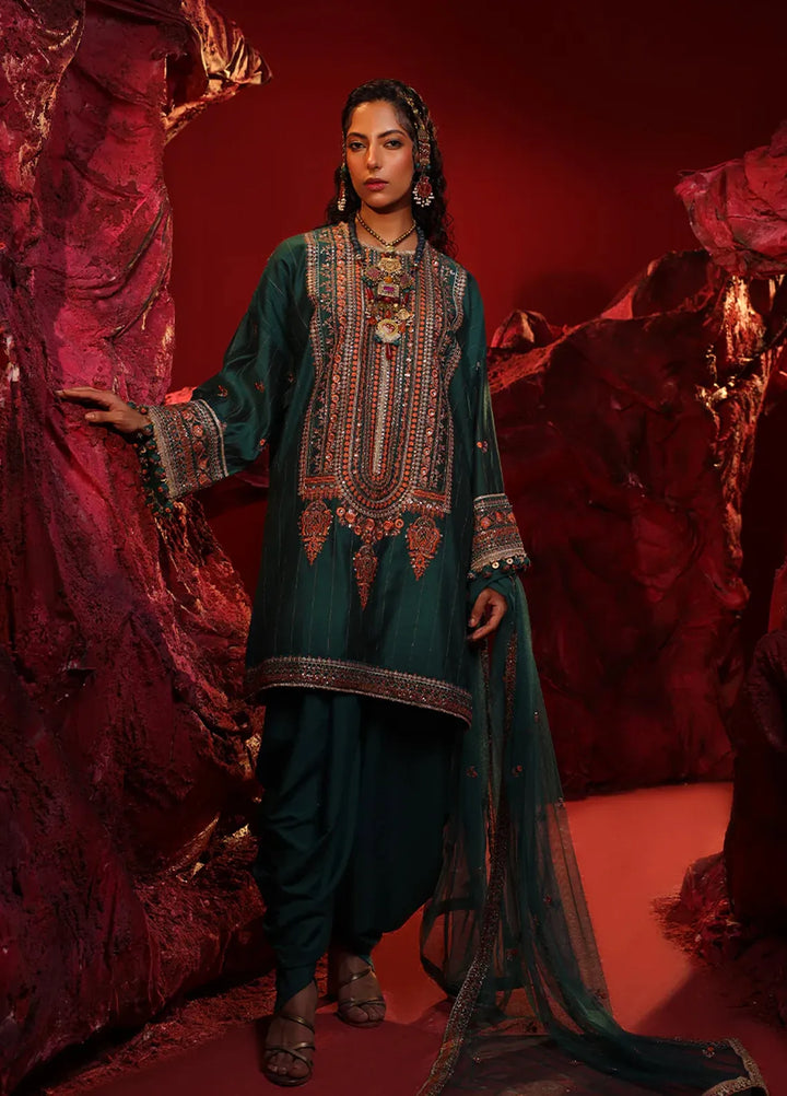 Salitex Embroidered Cotton Net Suits Unstitched 3 Piece WUS3LA23NO62UT - Festive Collection