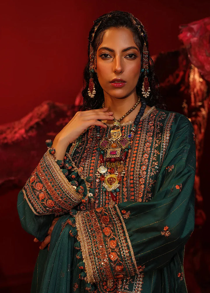 Salitex Embroidered Cotton Net Suits Unstitched 3 Piece WUS3LA23NO62UT - Festive Collection