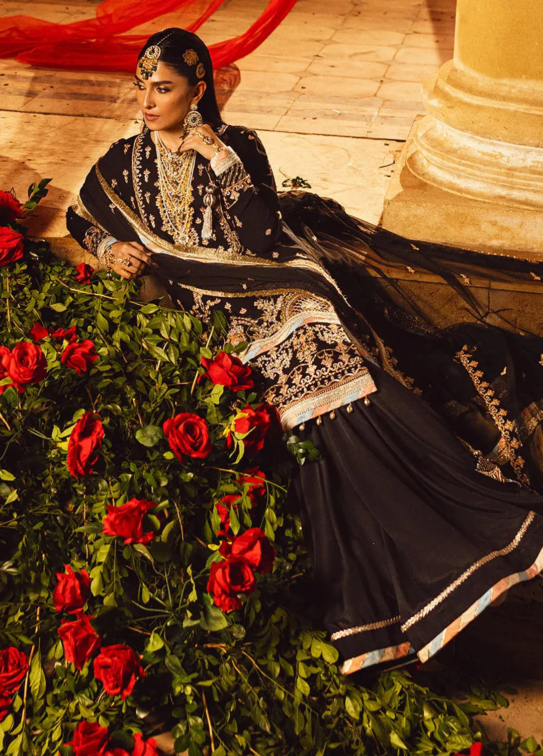 Salitex Embroidered Cotton Net Suits Unstitched 3 Piece WUS3LA23NO8UT - Festive Collection