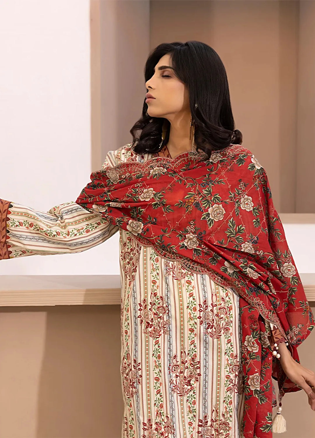 Salitex Embroidered Lawn Suits Unstitched 3 Piece SSW6U3P028UT - Summer Collection