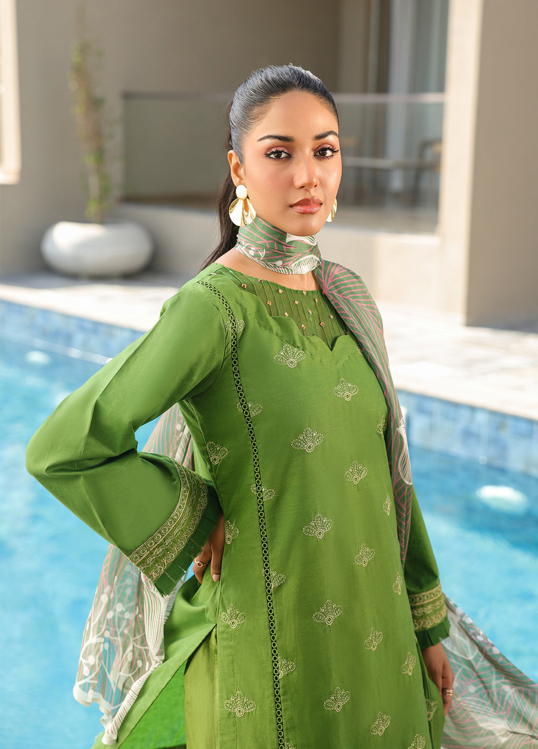 Salitex Embroidered Lawn Suits Unstitched 3 Piece SUNS7ALM056UT - Summer Collection
