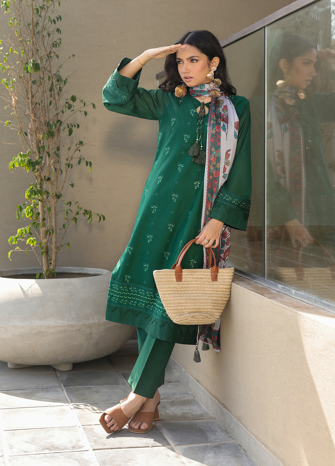 Salitex Embroidered Lawn Suits Unstitched 3 Piece SUNS7ALM057UT - Summer Collection