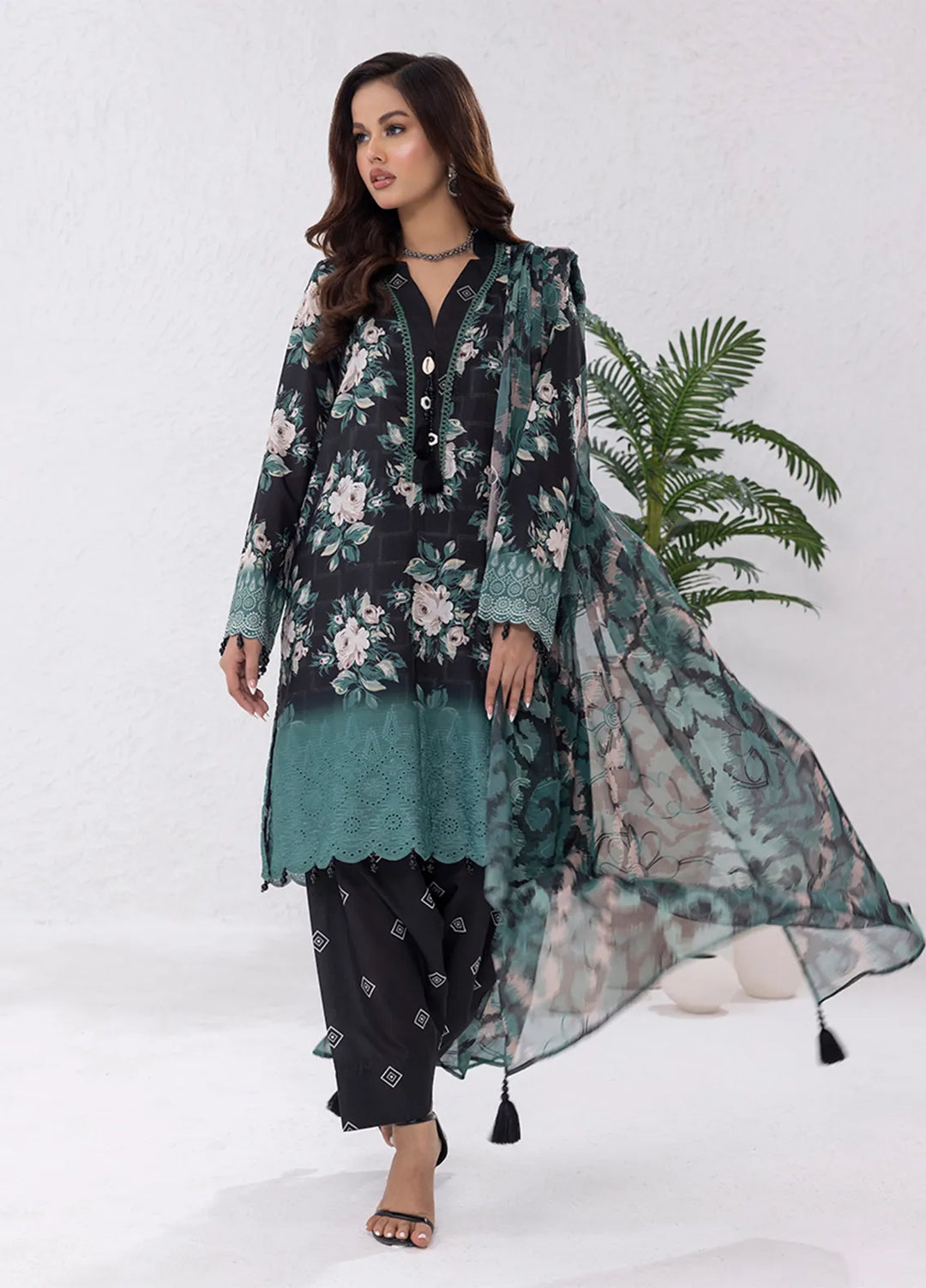 Salitex Embroidered Lawn Suits Unstitched 3 Piece SUNS7PCK004UT - Summer Collection