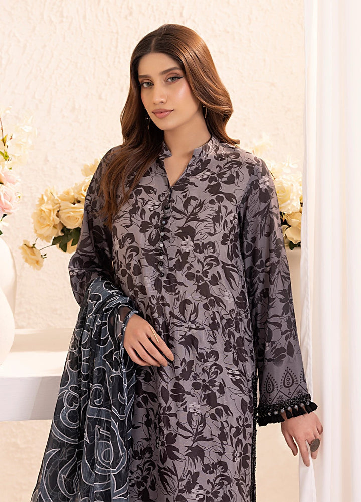 Salitex Embroidered Silk Lawn Suits Unstitched 3 Piece SUNS7PCK011UT - Summer Collection