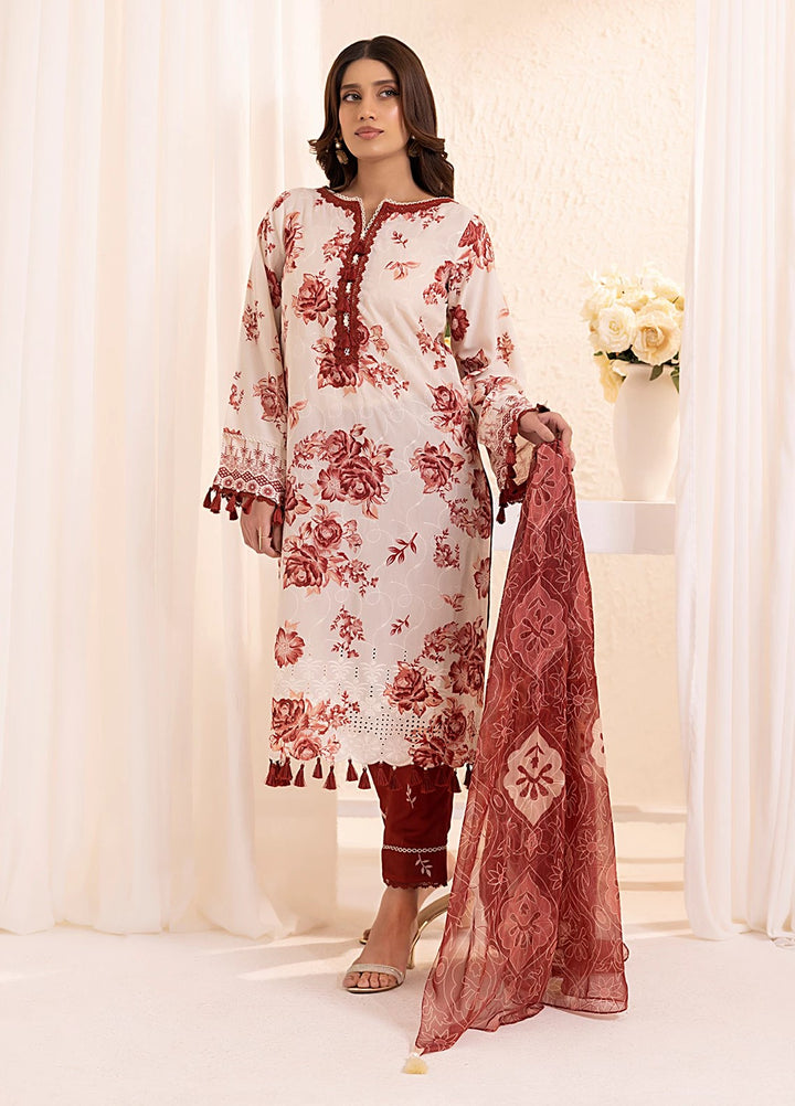 Salitex Embroidered Silk Lawn Suits Unstitched 3 Piece SUNS7PCK012UT - Summer Collection