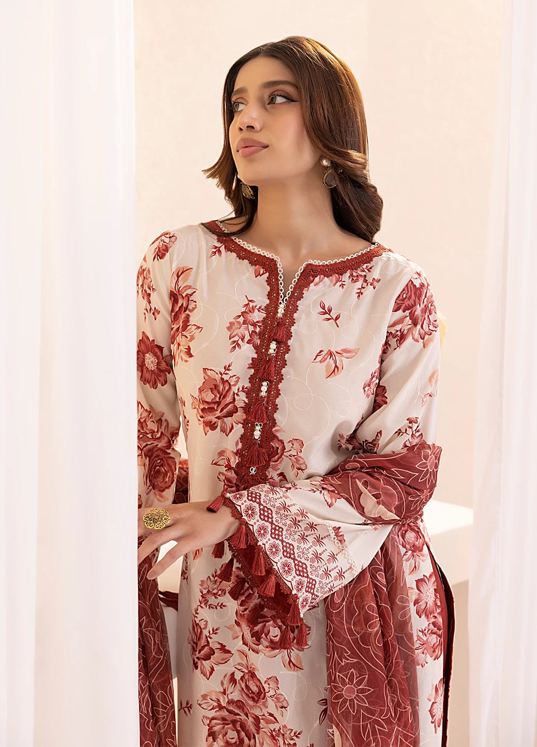 Salitex Embroidered Silk Lawn Suits Unstitched 3 Piece SUNS7PCK012UT - Summer Collection