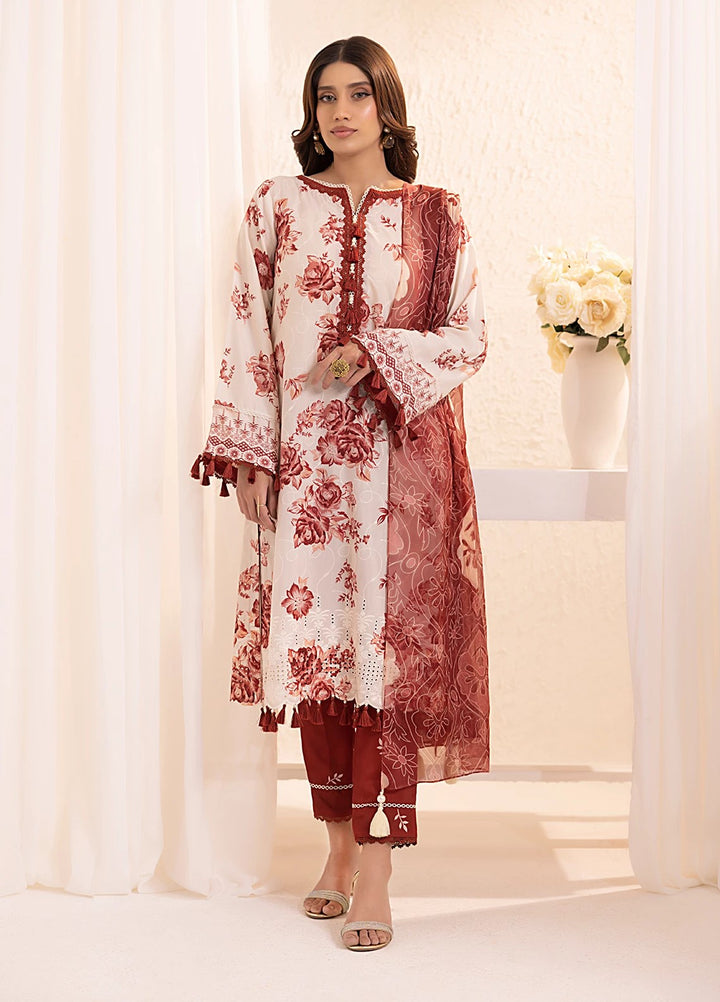 Salitex Embroidered Silk Lawn Suits Unstitched 3 Piece SUNS7PCK012UT - Summer Collection