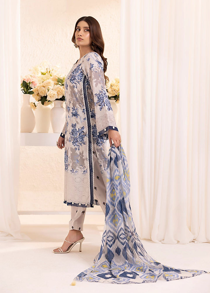 Salitex Embroidered Silk Lawn Suits Unstitched 3 Piece SUNS7PCK017UT - Summer Collection
