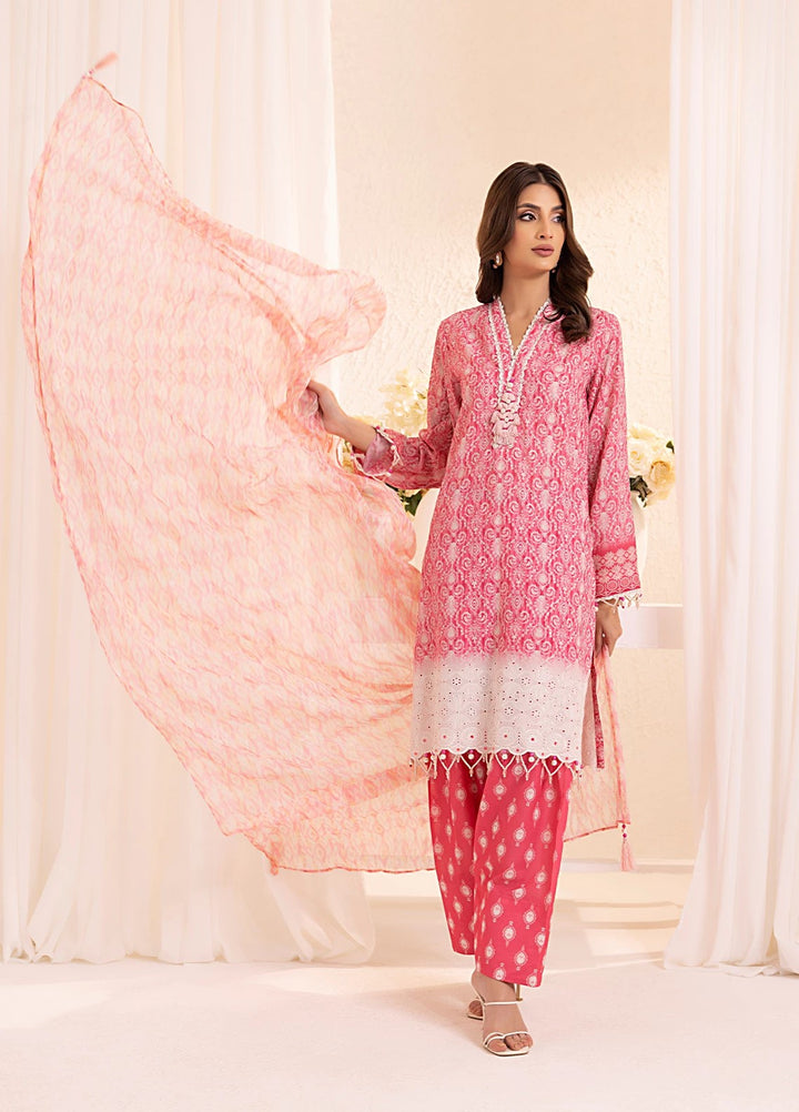 Salitex Embroidered Silk Lawn Suits Unstitched 3 Piece SUNS7PCK018UT - Summer Collection