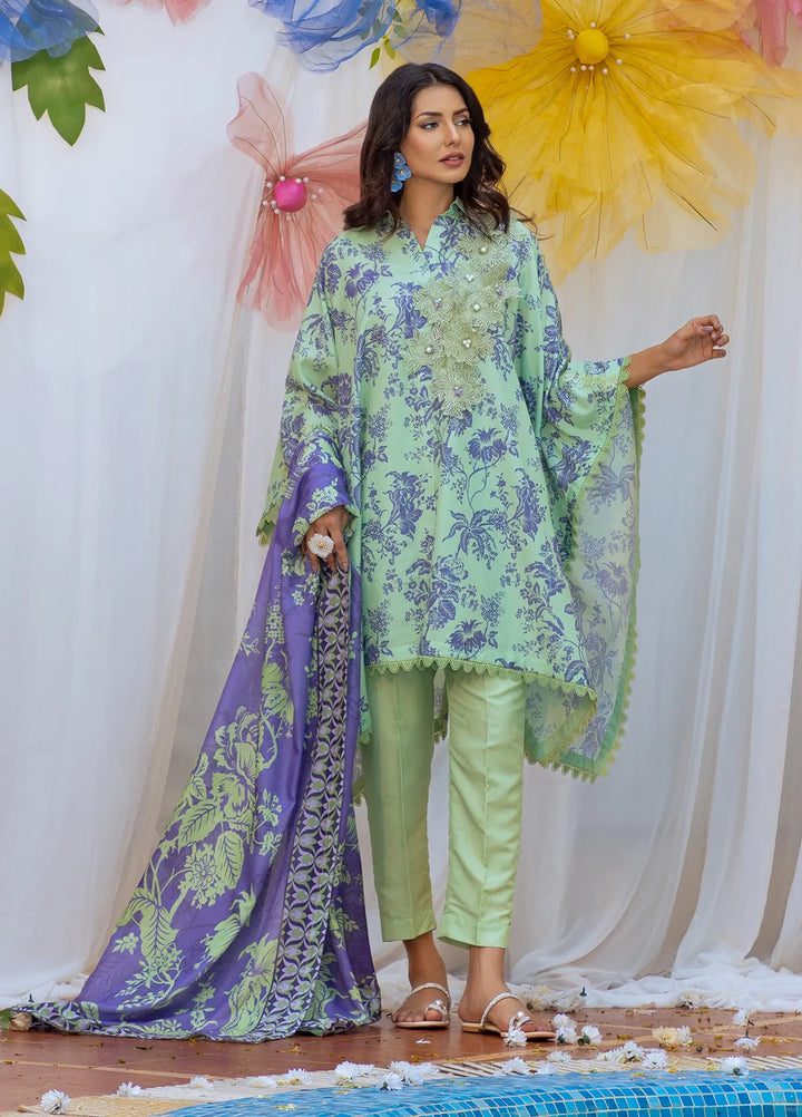 Salitex Printed Lawn Suits Unstitched 3 Piece SUNS24ASI004UT - Summer Collection