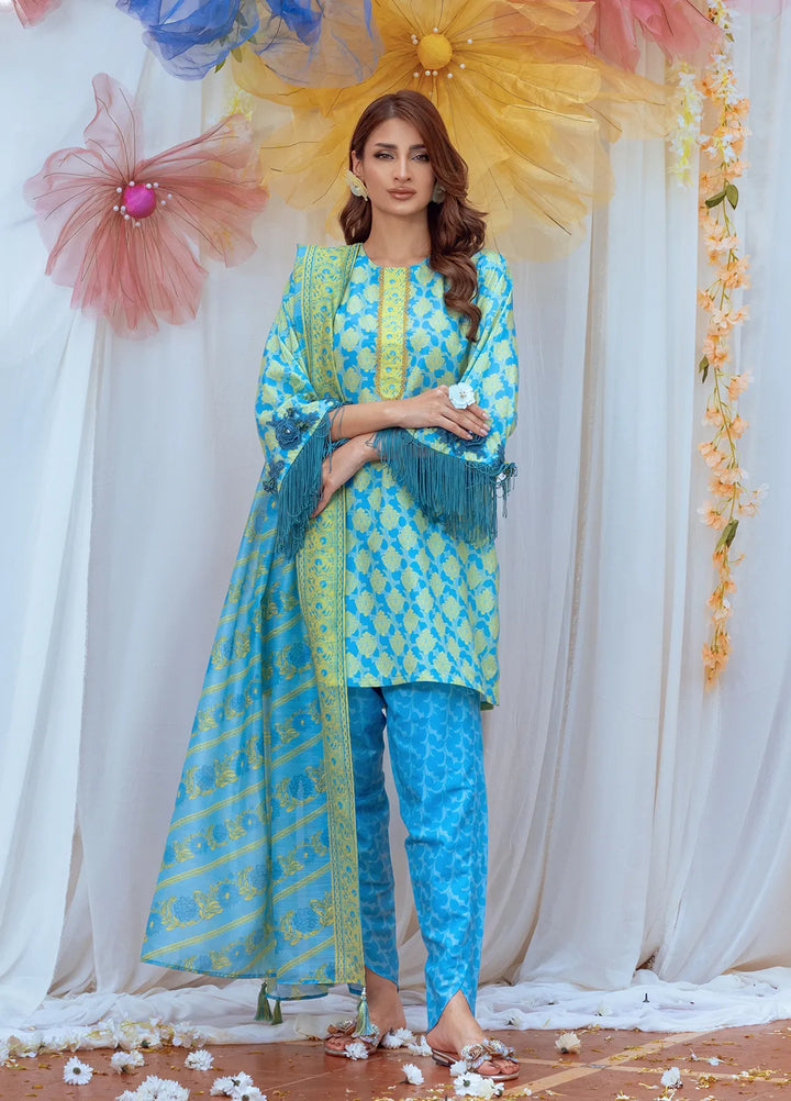 Salitex Printed Lawn Suits Unstitched 3 Piece SUNS24ASI008UT - Summer Collection